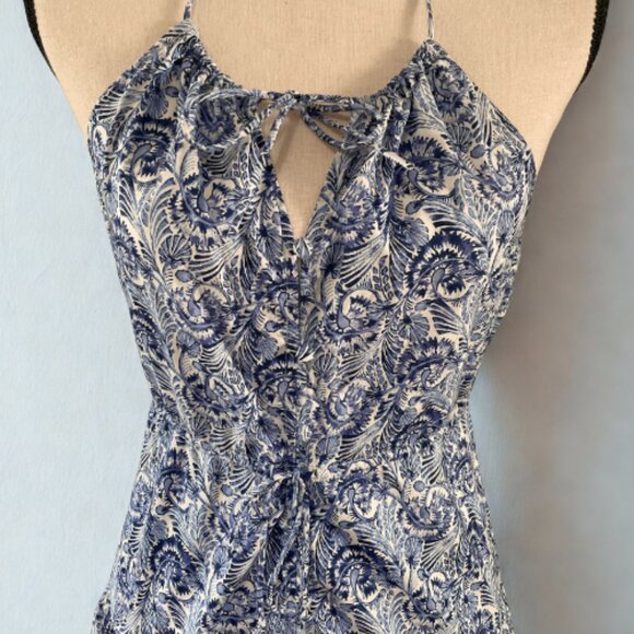 J.Crew Collection Halter Feminine Midi Dress - Size 4 - Blue & White Print - EUC - Picture 2 of 7